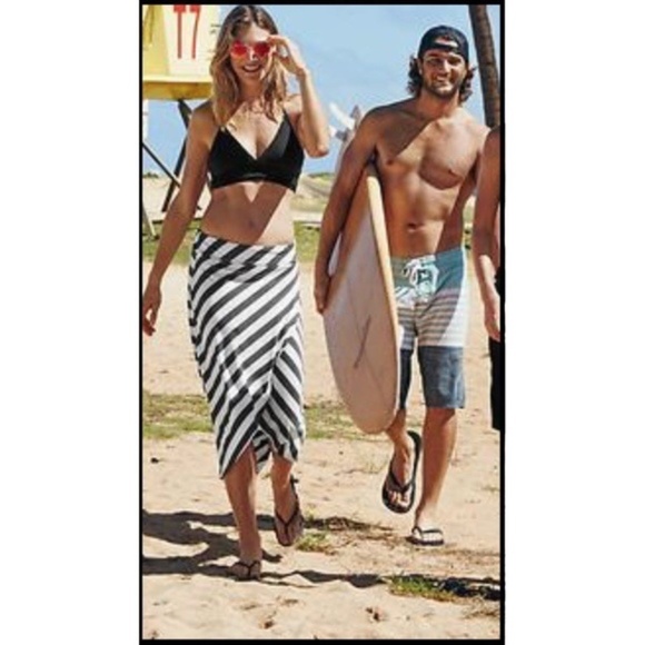 Athleta‎ Ribbon Striped Midi Skirt Blue White XXS - Picture 3 of 15